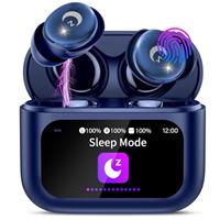 VEKJ Wireless Earbuds with Smart Touch Screen, 2025 Mini Sleep Earbuds Bluetooth 5.4 Headphones In Ear with Noise Cancelling Mics, 48Hrs Bass Stereo Ear Buds