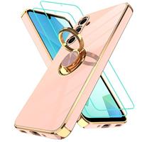 Gritup for Samsung Galaxy Shockproof Slim Fit Soft Cover,Built-in Ring Kickstand Phone Cover,with 2 Pcs HD Screen Protectors