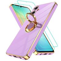 Gritup for Samsung Galaxy Shockproof Slim Fit Soft Cover,Built-in Ring Kickstand Phone Cover,with 2 Pcs HD Screen Protectors