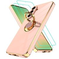 Gritup for Samsung Galaxy Shockproof Slim Fit Soft Cover,Built-in Ring Kickstand Phone Cover,with 2 Pcs HD Screen Protectors