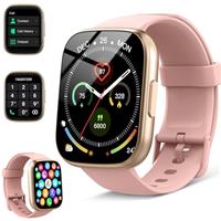 Smart Watch for Men Women Answer/Make Call, 1.95" Touch Screen Fitness Watch with Heart Rate/SpO2/Sleep Monitor/Pedometer, 100+ Sport Activity Tracker, IP68 Waterproof SmartWatch for Android iOS Pink
