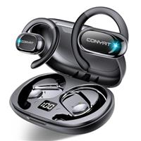 Conyat Open Ear Headphones, 58H Playtime Bluetooth 5.4 Wireless Earbuds with Immersive Stereo, Air Conduction Earphones with HD Mic, ENC Clear Calls/LED Display/IPX7 Waterproof Open Ear Earbuds