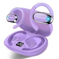 Conyat Open Ear Headphones, 58H Playtime Bluetooth 5.4 Wireless Earbuds with Immersive Stereo, Air Conduction Earphones with HD Mic, ENC Clear Calls/LED Display/IPX7 Waterproof Open Ear Earbuds