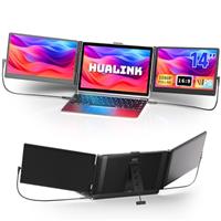 Hualink Laptop Screen Extender Monitor - 14 Inch IPS FHD 1080P HDMI/USB-A/Type-C Laptop Monitor Extender,Portable Monitor for Laptops 13-17"(Maximum Length: 15.74")