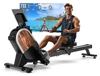 CHAOKE Magnetic Rowing Machines for Home Gym 160KG Weight Capacity, 16 Levels Resistance Row Machine with Dual Slide Rail Space-Saving Vertical Storage, Easy Assembly with APP Supported