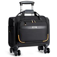 Ponhog Rolling Laptop Bag with 4 Spinner Wheels - Rolling Briefcase 1680D Nylon Water Resistant Trolley Bag on Wheels,Wheeled Computer Bag for Men and Women Work Travel,Black