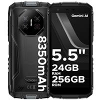 DOOGEE Fire 3 Ultra Rugged Smartphone, 8350mAh, Android 15 Rugged Phone With Gemini AI, 5.5" HD+, Octa Core, 24GB+256GB Waterproof Phone, 20MP Night Vision Camera, Fingerprint Unlock, NFC, IP68/IP69K