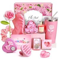 10pcs Birthday Gifts for Women, Sending Sunshine Cheer Up Pamper Christmas Gifts for Her Thank You & Get Well Soon Baskets Self Care Package Relaxation Gift for Your Mum, Wife, Best Friends, Sister