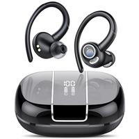 VKROBAG Wireless Earbuds, 2025 Bluetooth 5.3 Headphones with ENC Noise Canceling Mic, 48H Sport Ear Buds with Earhooks, 3D Stereo, LED Display, IPX7 Waterproof Wireless Earphones for Gym, Running