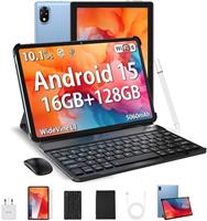 DOOGEE U10 2025 Newest Android 15 Tablet with Keyboard, 10 Inch Tablet, 16GB+128GB/2TB, WiFi 6 Android Tablets, 5060mAh/3.5mm Jack/8MP+5MP/BT 5.0/OTG/Widevine L1, Tablets with Pen, Mouse&Case, Gray