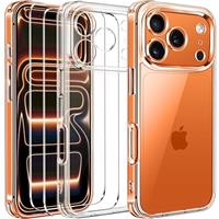 ivoler Clear Case Compatible with iPhone 16 Pro Max 6.9 inch, 1 Phone Case + 2 Tempered Glass Screen Protector, Non-Yellowing Military Shockproof Anti-Scratch Slim Phone Case Cover- Black