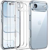 ivoler Clear Case Compatible with iPhone 16 Pro Max 6.9 inch, 1 Phone Case + 2 Tempered Glass Screen Protector, Non-Yellowing Military Shockproof Anti-Scratch Slim Phone Case Cover- Black