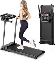 Treadmill Walking Pad Running Machine - Treadmills for Home Foldable Under Desk Treadmill with Handle Folding for Heavy People Foldaway Portable Compact Indoor Flat 10Km/h Electric Machines