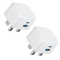 USB C Plug Fast Charge Plug,2 Pack 20W For Apple Watch and iPhone 16/15 Dual Port Type Wall Charger Adapter UK Charging for iPhone15/14/14 Pro/14 Pro Max/13/13 Pro/13 Max/12/12 Max/11 Pro/iPad