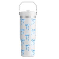 FOLAI Leakproof Flip Water Tumbler,30oz Stainless Steel Hot and Cold Water Bottle with Ergonomic Handle and Straw Keeps Cold for 12+ Hours,Ideal for Gym,Car,Beach-Easy to Carry Travel Mug(Marble)