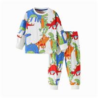 LitBud Toddler Boys Dinosaur Pyjamas Dinosaur Long Sleeve Nightwear Sleepwear Pjs Set Sleepsuit 2pcs for Kids for 2-10 Years