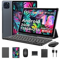 Tablet 2025 World's First Android 16 Tablet with Gemini AI, 11 Inch FHD Display, 24GB RAM 128GB ROM /2TB TF, T7280 CPU+13MP Camera, 8000mAh, Widevine L1, 2 in 1 Tablets with Keyboard Mouse Stylus