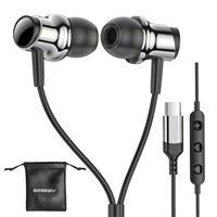 USB C Headphone for Samsung S25 S24 S23 FE S22 Ultra A16 A55 A54 Wired Earbuds Magnetic in-Ear Type C Earphone with Microphone Volume Control Stereo Noise Canceling for iPhone 16 15 Pro Max Plus Pixel