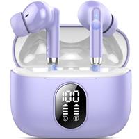 Wireless Headphones, 2025 New Bluetooth 5.4 Earphones HiFi Stereo with 4 ENC Mic, 40H Mini Ear Buds In-Ear Noise Cancelling Earbuds with LED Screen, Ultra Light USB-C Bluetooth Earbuds for Android iOS