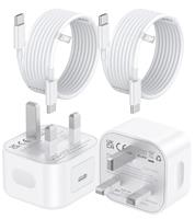 iPad Charger and Plug, 2 Pack 20W USB C Fast Charger and Cable 2M, Type C Power Adapter for iPad Pro 12.9" 2022-2025/11" 2021-2024, iPad Air 11" 6th/10.9" 4th/5th, iPad Mini 7th/6th, iPad 11th/10th