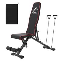 Dskeuzeew Adjustable Weight Bench, 660LBS/300KG Stable Strength Gym Bench with Resistance Bands, Fast Folding Incline/Decline Multi-Position Adjustable Gym Bench