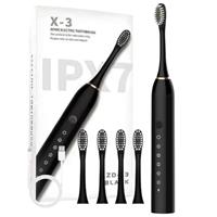 Electric Toothbrush for Adults and Kids with 4 Brush Heads, 6 Cleaning Modes with Teeth Whitening and 2 Min Smart Timer, IPX7 Waterproof, 4200, Black