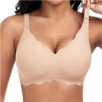 Cavotor Non Wired Bras for Women Seamless Support Wireless Bra for Large Breasts Comfort Soft Bras Ladies T Shirt Bralettes with Extra Extender
