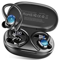 Wireless Earbuds, 2025 Bluetooth 5.4 Headphones Sport, 3D Stereo Deep Bass Earphones, 4 ENC Noise Cancelling Mic, 50 Hrs USB-C IP-X7 Waterproof in Ear Buds Android iOS for Running Gym Workout, Black