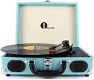 1 BY ONE Bluetooth Record Player Belt-Drive 3-Speed Portable Vinyl Turntable with Built in Speakers, Supports RCA Output, Headphone Jack, MP3, Mobile Phones Music Playback, Turquoise