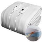 Dreamcatcher Electric Blanket Luxury Polyester, Electric Heated Blanket, Soft Fitted Underblanket Fully Fitted Mattress Cover with 3 Comfort settings, 2 x Controllers and Machine Washable