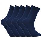 Laulax 5 Pairs Finest Combed Cotton Smooth Seamless Toe Boys School Socks (3-16 Years), Black, Charc