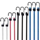WeFine Pack of 10 Bungee Cords with Hooks Weatherproof & UV-Resistant Bungee Straps Heavy Duty Elastic Bungee Ropes for Caravan Camping RVs Trunks Luggage Racks