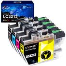 Uniwork Ink Cartridge Replacement for Brother LC3213 LC3211 Compatible with MFC-J497DW J890DW J895DW Compatible with DCP-J572dw J772DW J774DW (Black Cyan Magenta Yellow, 4-Pack)