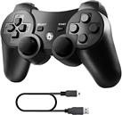 Diswoe PS-3 Wireless Controller, Wireless Controller for Play-station 3 Double Shock Gaming Controller 6-Achsen Bluetooth Gamepad Joystick with Charging Cable for PS-3 Controller for Play-station 3