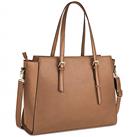 NEWHEY Laptop Bags for women Large Leather Handbags Ladies Laptop Tote Bag Business Work Shoulder Bag lightweight 15.6 Inch Black