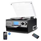 DIGITNOW! Vinyl Record Player, Bluetooth Turntable with Stereo Speakers, Turntable for Vinyl to MP3 with Cassette Play, AM/FM Radio, Remote Control, USB/SD Encoding, 3.5mm Music Output Jack
