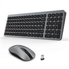 Slim Wireless Keyboard and Mouse Set, 2.4G Compact Cordless QWERTY UK Layout USB Keyboard and Silent Mouse Combo, Ultra Thin, Full Sized and Super Energy Saving for Windows PC/Laptop/Surface/Apple Mac