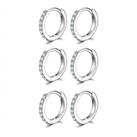 Silver Hoops Earrings for Women, 925 Sterling Silver Post Small Silver Hoop Earrings with AAA Cubic 