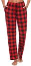 Vlazom Womens Plaid Lounge Pants Comfy Pajama Bottoms Soft Warm Stretch Sleep Pant with Pockets S-XXL