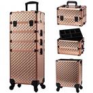 Joligrace Professional Large Beauty Make up Trolley Cosmetics Vanity Organiser Rolling Case with Universal Wheels and Key Locks 4 Tiers