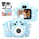 Kids Camera with Silicone Case, 20.0MP Rechargeable Kids Digital Dual Camera with 2.0 Inch IPS Scree