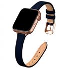 SUNFWR Compatible with Apple Watch Strap 38mm 40mm 41mm 42mm 44mm 45mm,Genuine Leather Strap Replacement,Slim&Thin Wristband for iwatch Series 7/6/5/4/3/2/1,SE (38mm 40mm 41mm, Gray&Silver)