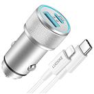 LUOSIKE 20W USB C Car Charger Adapter with 1m Lightning Cable, 12V/24V Dual-Port Fast Charging Socket with PD and QC3.0, Compatible with iPhone 13/12/11/Pro Max/mini/SE 2020/XS/XR/X/8/Plus and More
