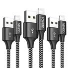 RAVIAD iPhone Charger Cable, Lightning Cable [3Pack 2M, MFi Certified] iPhone Charger Nylon Braided Fast iPhone Charging Cable Lead for iPhone 14 13 12 11 Pro Max XR XS X 8 7 6s Plus 5s SE 2020-Black