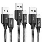 RAVIAD iPhone Charger Cable 3Pack 1M/3.3FT [MFi Certified] Nylon Braided Lightning Cable Fast Charging&Sync iPhone Charger for iPhone 14 13 12 11 Pro Max X XS XR 10 8 8 7 Plus 6 6s 5s 5 SE 2020, Black
