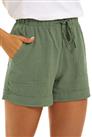 SMENG Womens Solid Colour Drawstring Shorts with Pockets Loose Casual Pants