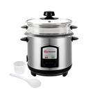 SQ Professional Lustro Rice Cooker Electric with Automatic Cooking, Warmer Function Cook Healthy Rice with Removable Non-Stick Bowl, Measuring Cup & Spatula 0.8L - 350W
