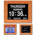 Auto Dimmable Calendar Day Clock Digital Photo Frame HD Display 12 Alarms Extra Large Impaired Vision Digital Clock with Non-Abbreviated Day & Month Alarm Clock