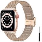 Ouwegaga Compatible With Apple Watch Strap 38mm 40mm 41mm 42mm 44mm 45mm, Stainless Steel Metal Straps Compatible with iWatch Strap Series 7 6 5 4 3 2 1 SE, Women Men