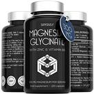 Magnesium Glycinate Supplement 300mg - Magnesium Bisglycinate Capsules with Zinc & Vitamin B6 - High Strength Complex Advanced Absorption - 120 Capsules - UK Made Chelated Zinc and Magnesium Tablets